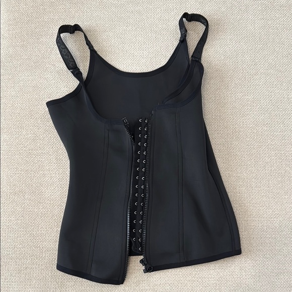 Other - Black Waist Trainer with Hooks and Zipper